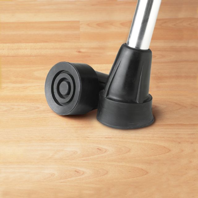 Medline Black Walking Cane Rubber Replacement Tips 6 Pairs Per Case